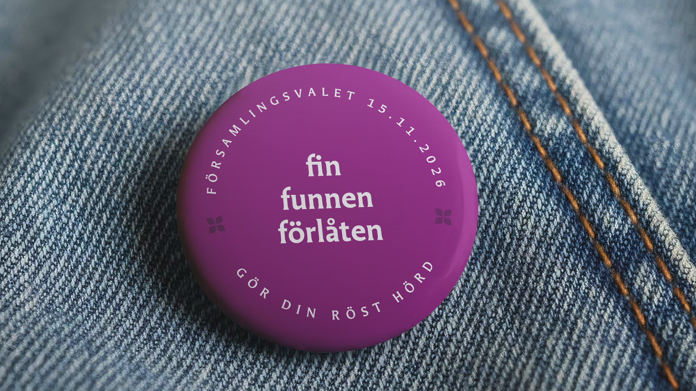 Button mit schwedischem Text zu den Gemeindewahlen 2026.